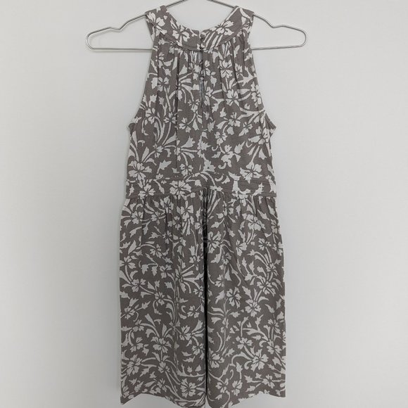 Ann Taylor LOFT Ikat Floral Print Dress – Grey/White, Women's XS Petite - Picture 2 of 4